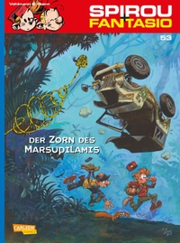 Buchcover: Fabien Vehlmann / Yoann. Der Zorn des Marsupilamis - Spirou & Fantasio. Band 53. Carlsen Verlag, Hamburg, 2016.
