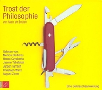 Buchcover: Alain de Botton. Trost der Philosophie - 6 CDs. Roof Music, Bochum, 2003.