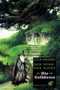 Buchcover: J.R.R. Tolkien. Der Herr der Ringe - Die Gefährten. Romanvorlage zum 1. Teil des Films. Klett-Cotta Verlag, Stuttgart, 2001.