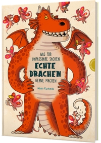 Cover: Nicola Kucharska. Was für unfassbare Sachen echte Drachen gerne machen - Erfundene Fakten über Drachen in witzigen Wimmelbildern (Ab 4 Jahre). Thienemann Verlag, Stuttgart, 2022.