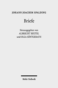 Buchcover: Johann Joachim Spalding. Briefe. Mohr Siebeck Verlag, Tübingen, 2018.