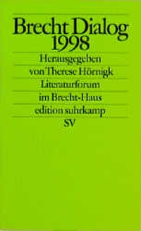 Buchcover: Brecht Dialog 1998. Suhrkamp Verlag, Berlin, 1999.