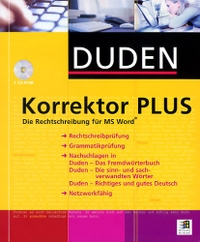 Buchcover: Hannelore Schlaffer. Duden Korrektor plus, neue Rechtschreibung, 1 CD-ROM - Die Rechtschreibung für MS Word. Carl Hanser Verlag, München, 2001.