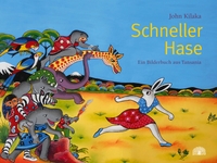 Cover: John Kilaka. Schneller Hase - Ein Bilderbuch aus Tansania.  (Ab 2 Jahre). Baobab Books, Basel, 2018.