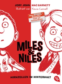 Cover: Mac Barnett / Jory John. Miles & Niles - Band 1: Hirnzellen im Hinterhalt (ab 10 Jahre). cbt Verlag, München, 2020.