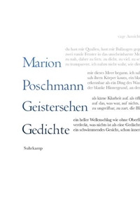 Buchcover: Marion Poschmann. Geistersehen - Gedichte. Suhrkamp Verlag, Berlin, 2010.