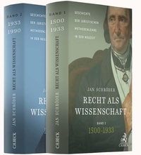 Buchcover: Jan Schröder. Recht als Wissenschaft Gesamtwerk in 2 Bänden - Geschichte der juristischen Methodenlehre in der Neuzeit (1500-1990). C.H. Beck Verlag, München, 2020.