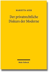 Buchcover: Marietta Auer. Der privatrechtliche Diskurs der Moderne. Mohr Siebeck Verlag, Tübingen, 2014.