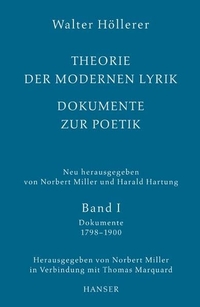 Buchcover: Walter Höllerer. Theorie der modernen Lyrik - Dokumente zur Poetik. Zwei Bände. Carl Hanser Verlag, München, 2003.