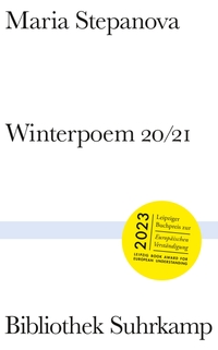 Buchcover: Maria Stepanova. Winterpoem - 20/21. Suhrkamp Verlag, Berlin, 2023.