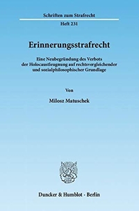 Cover: Erinnerungsstrafrecht