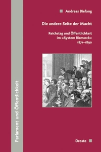 Buchcover: Andreas Biefang. Die andere Seite der Macht - Reichstag und Öffentlichkeit im "System Bismarck" 1871-1890. Droste Verlag, Düsseldorf, 2009.
