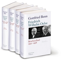 Buchcover: Gottfried Benn / Friedrich Wilhelm Oelze. Gottfried Benn, Friedrich Wilhelm Oelze: Briefwechsel 1932-1956 - 4 Bände. Wallstein Verlag, Göttingen, 2016.