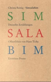 Buchcover: Christa Reinig. Simsalabim - Dreizehn Erzählungen. Eremiten Presse, Düsseldorf, 1999.