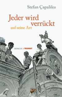 Buchcover: Stefan Capaliku. Jeder wird verrückt auf seine Art - Roman. Transit Buchverlag, Berlin, 2022.