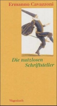 Buchcover: Ermanno Cavazzoni. Die nutzlosen Schriftsteller. Klaus Wagenbach Verlag, Berlin, 2003.