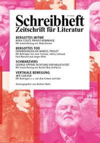 Buchcover: Norbert Wehr (Hg.). Schreibheft. Zeitschrift für Literatur. Heft 99 - Schwerpunkt Marcel Proust. Rigodon Verlag, Essen, 2022.
