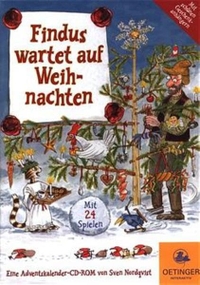 Buchcover: Sven Nordqvist. Findus wartet auf Weihnachten - Eine Adventskalender-CD-ROM. (Ab 6 Jahre). Friedrich Oetinger Verlag, Hamburg, 2000.