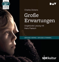 Buchcover: Charles Dickens. Große Erwartungen - 2 mp3-CDs. Ungekürzte Lesung von Hans Paetsch. Der Audio Verlag (DAV), Berlin, 2016.