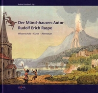 Buchcover: Andrea Linnebach (Hg.). Der 'Münchhausen'-Autor Rudolf Erich Raspe - Wissenschaft, Kunst, Abenteuer. Euregioverlag, Kassel, 2005.