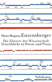 Buchcover: Hans Magnus Enzensberger. Die Elixiere der Wissenschaft - Seitenblicke in Poesie und Prosa. Suhrkamp Verlag, Berlin, 2002.