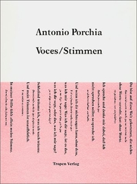 Buchcover: Antonio Porchia. Voces / Stimmen - Gedichte (spanisch/deutsch). Tropen Verlag, Stuttgart, 1999.