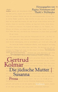Buchcover: Gertrud Kolmar. Die jüdische Mutter | Susanna - Prosa. Wallstein Verlag, Göttingen, 2023.