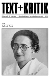 Buchcover: Gabriele Tergit - Text und Kritik, Heft 228. Edition Text und Kritik, Frankfurt am Main, 2020.