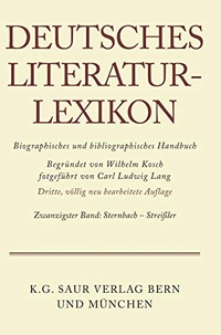 Cover: Deutsches Literatur-Lexikon. Band 20 - Biografisch-bibliografisches Handbuch. Dritte, völlig neu bearbeitete Auflage. K. G. Saur Verlag, München, 2000.