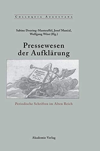 Buchcover: Pressewesen der Aufklärung - Periodische Schriften im Alten Reich. Akademie Verlag, Berlin, 2001.