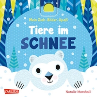 Buchcover: Natalie Marshall. Tiere im Schnee - Mein Zieh-Bilder-Spaß. Carlsen Verlag, Hamburg, 2017.