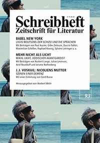 Buchcover: Norbert Wehr (Hg.). Schreibheft - Zeitschrift für Literatur. Nr. 93. Rigodon Verlag, Essen, 2019.