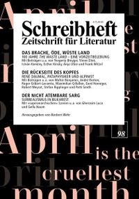 Buchcover: Norbert Wehr (Hg.). Schreibheft - Zeitschrift für Literatur. Nr. 98. Rigodon Verlag, Essen, 2022.