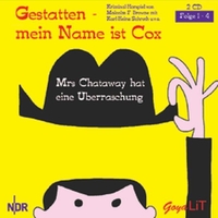 Buchcover: Malcolm F. Brown. Gestatten - mein Name ist Cox - Folgen 1 bis 4: Mrs. Chataway hat eine Überraschung. 2 CDs. Jumbo Neue Medien, Hamburg, 2004.